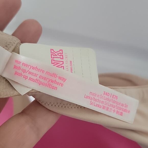 NWT PINK Victoria's Secret Wear Everywhere Multiway Push Up Bra, 34D - Picture 4 of 9
